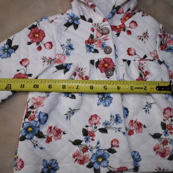 Carters Floral Button-up Hooded Sweater Jacket - Picture 6 of 9
